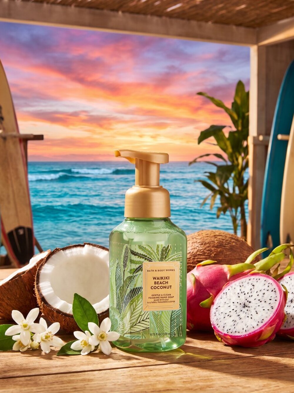 🥥Bath and Body Works Waikiki Beach Coconut Gentle & Clean Foaming Hand Soap NWT